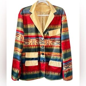 Women’s or Men’s Aztec Boho Corduroy Jacket Size 2X